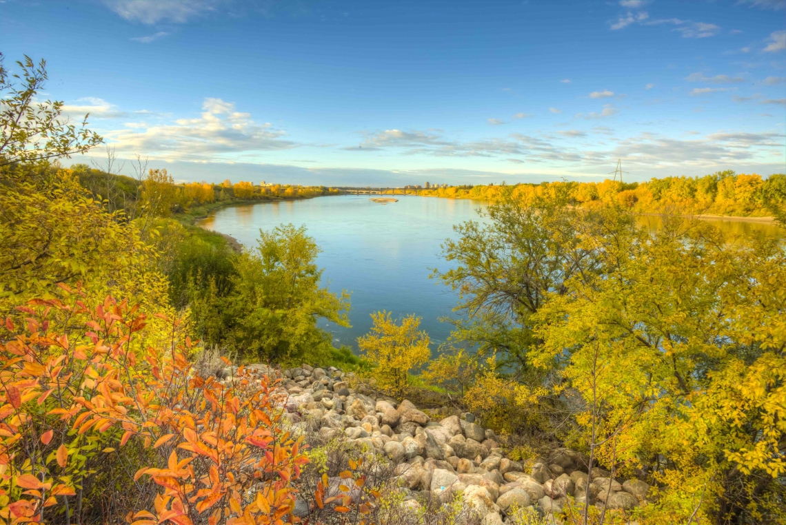 Landscape of South Saskatchewan River in Saskatoon