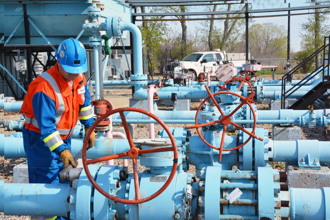 TransGas employee working at a storage facility