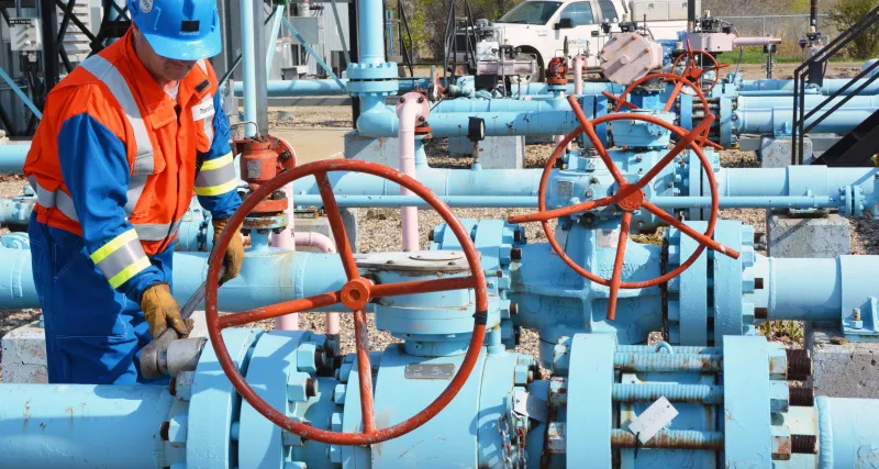 TransGas employee working at storage facility