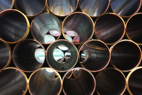 Stacked steel pipe